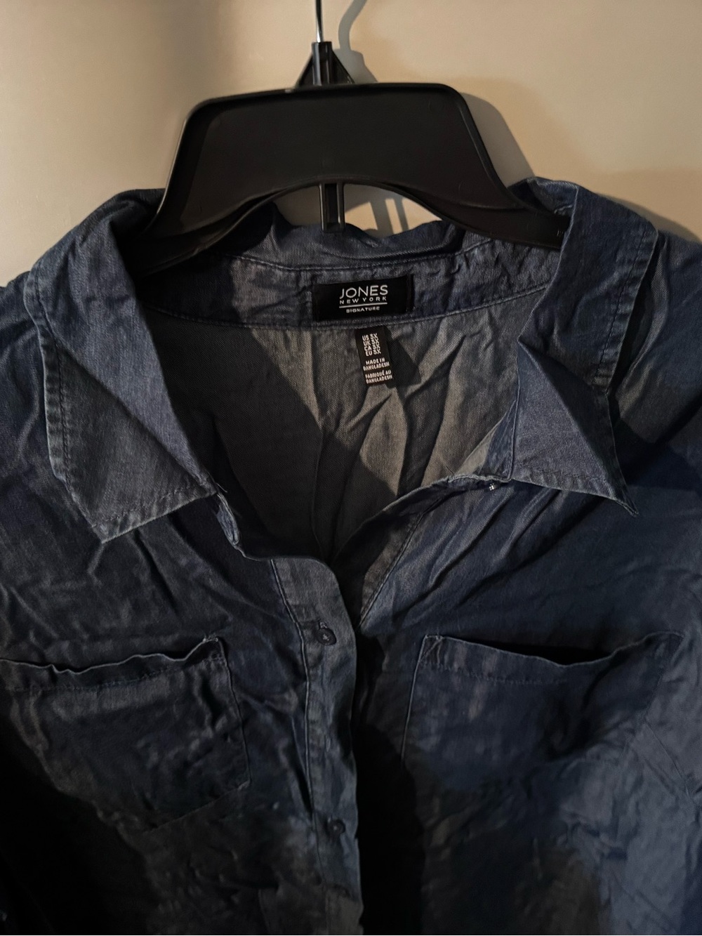 Jones New York Dark Navy Button-Down Shirt - Picture 2 of 3